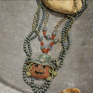 Halloween Pumpkin Pendant Necklace